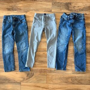 Gap & Cat & Jack Boys Slim Skinny Stretch Jeans Lot Size 6/7 Blue Grey Lot of 3